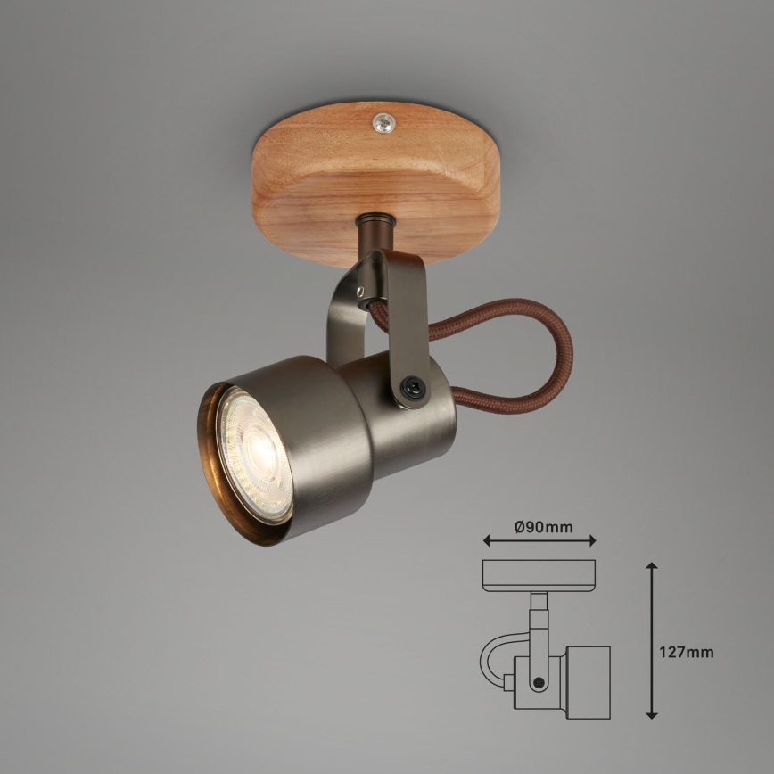 Brilo - Foco LED tipo spot TAHUN 1xGU10/5W/230V marrón