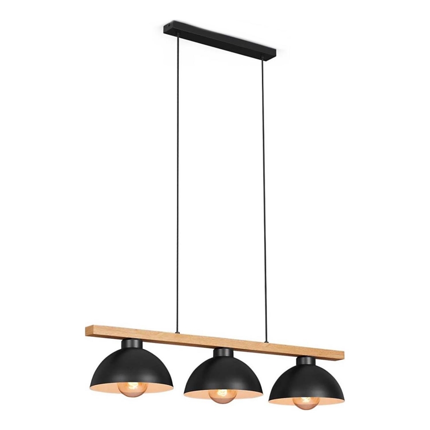 Brilo - Lámpara colgante 3xE27/40W/230V árbol de caucho
