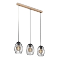 Brilo - Lámpara colgante WAKTU 3xE27/60W/230V árbol de caucho
