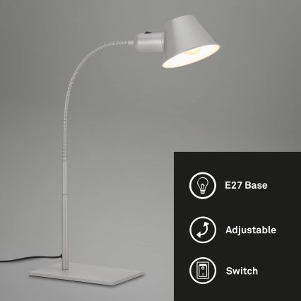 Brilo - Lámpara de mesa 1xE27/10W/230V cromo mate
