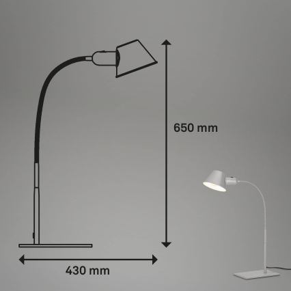 Brilo - Lámpara de mesa 1xE27/10W/230V cromo mate