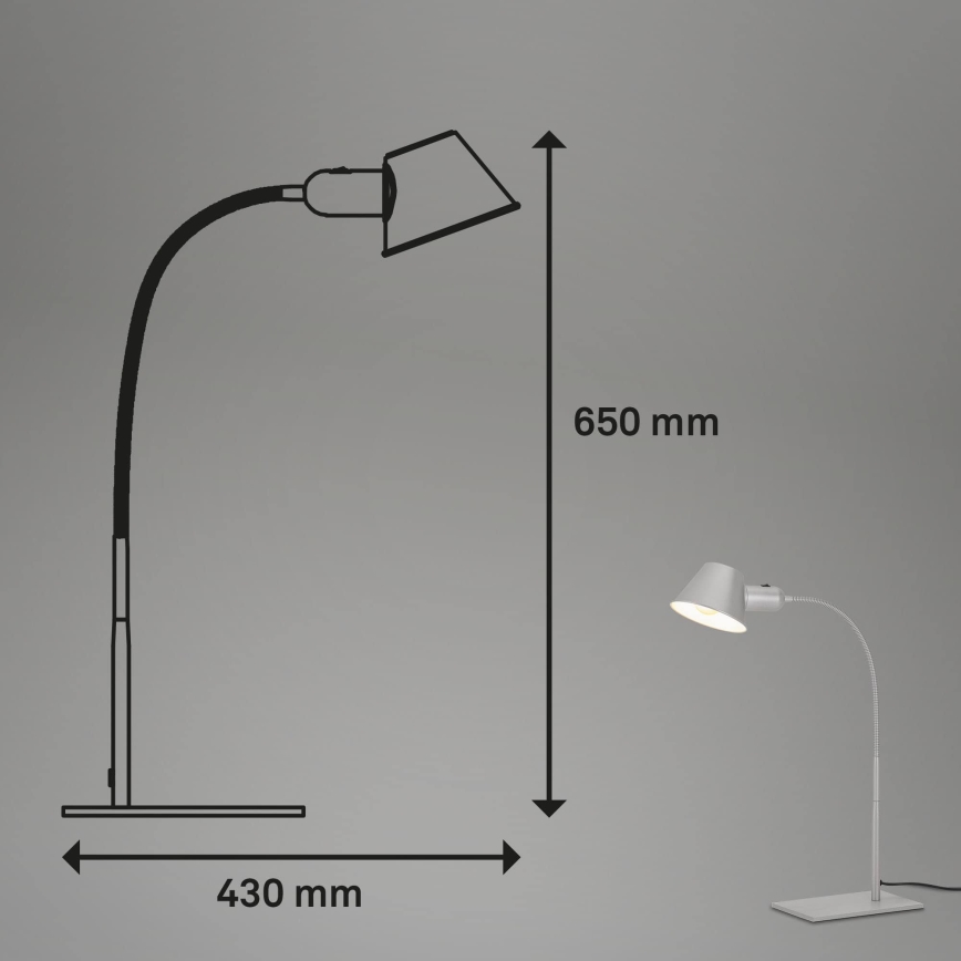 Brilo - Lámpara de mesa 1xE27/10W/230V cromo mate