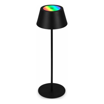 Brilo - Lámpara de mesa exterior LED RGB regulable, recargable y táctil KIKI LED/2,6W/5V IP44 2600 mAh negra