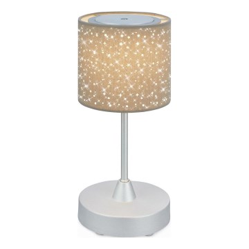 Brilo - Lámpara de mesa exterior recargable LED regulable LOLE LED/3W/5V 2000mAh IP44 plata/beige