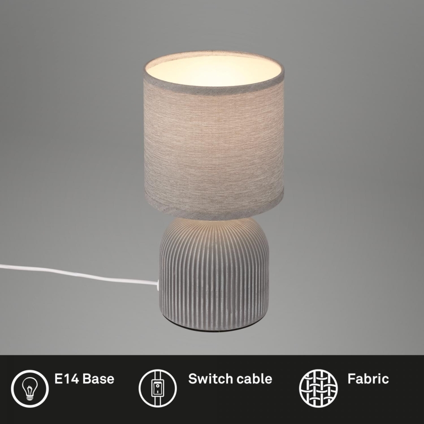 Brilo - Lámpara de mesa INO 1xE14/10W/230V gris