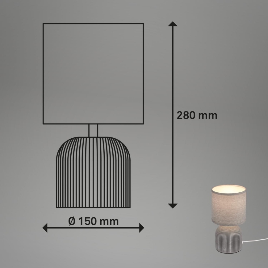 Brilo - Lámpara de mesa INO 1xE14/10W/230V gris