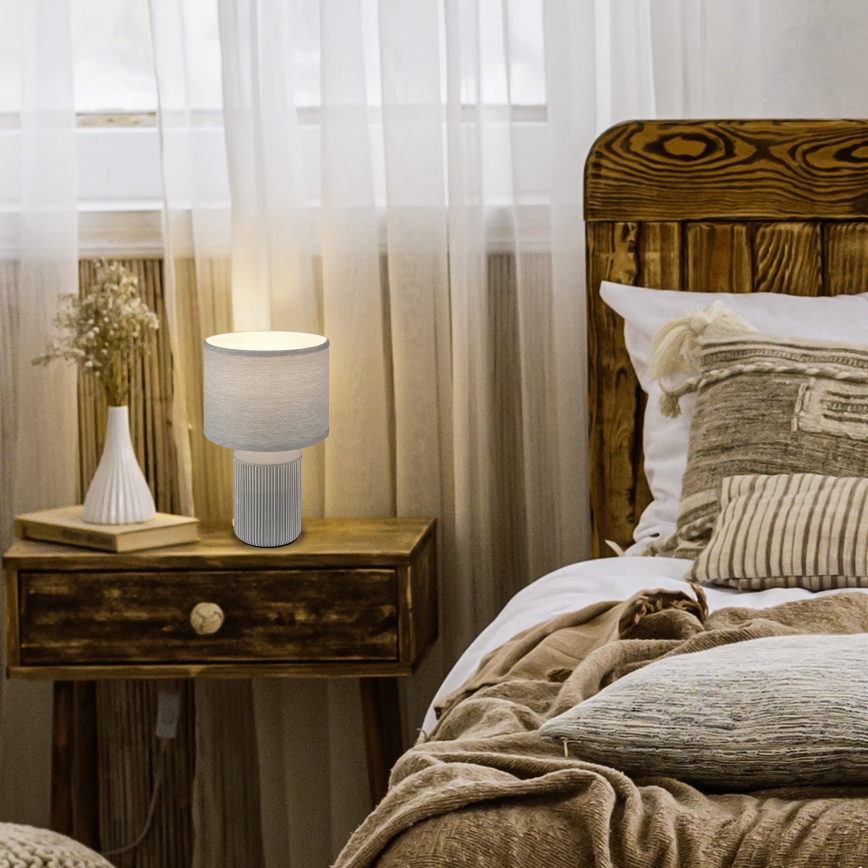 Brilo - Lámpara de mesa INO 1xE14/10W/230V gris