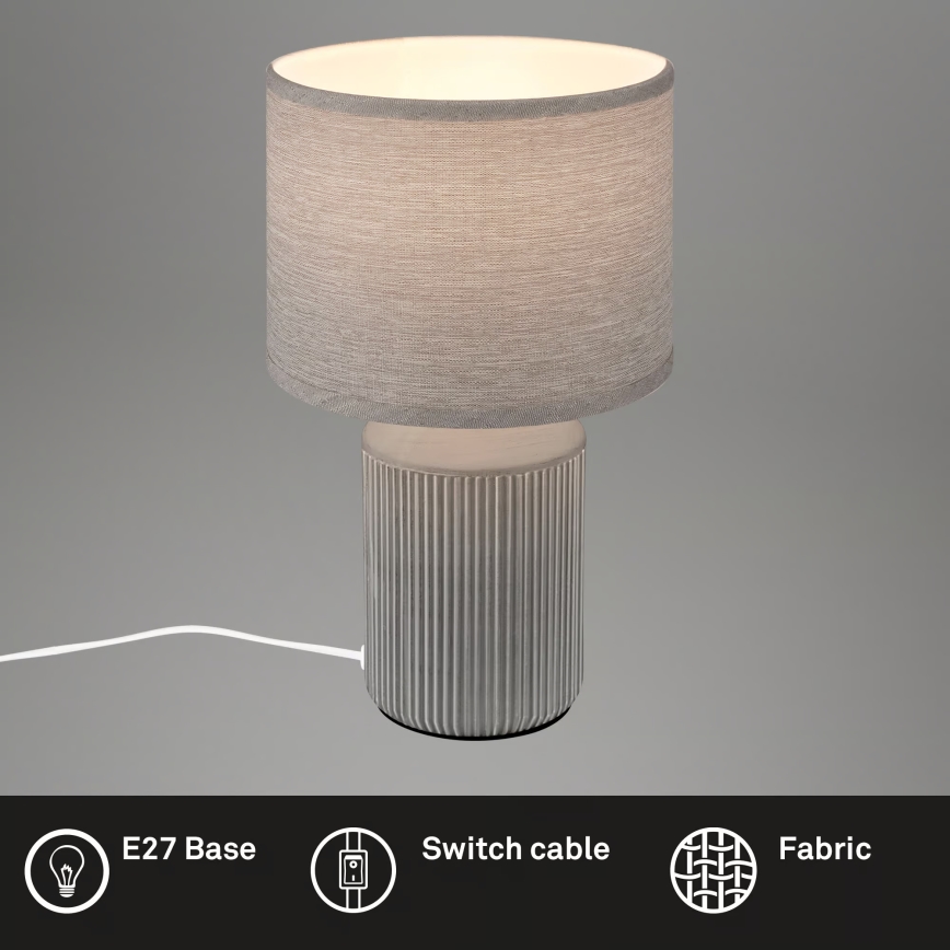 Brilo - Lámpara de mesa INO 1xE14/10W/230V gris