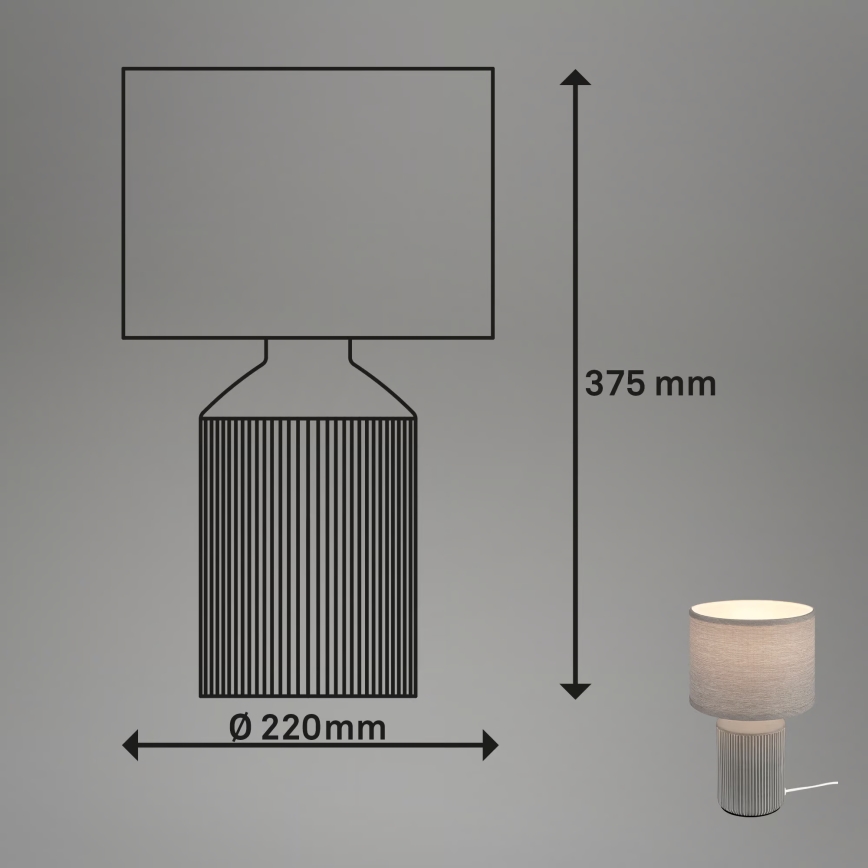 Brilo - Lámpara de mesa INO 1xE14/10W/230V gris
