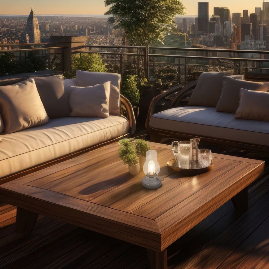 Brilo - Lámpara de mesa recargable LED regulable para exterior KANEA LED/1,5W/5V IP44 1200 mAh antracita