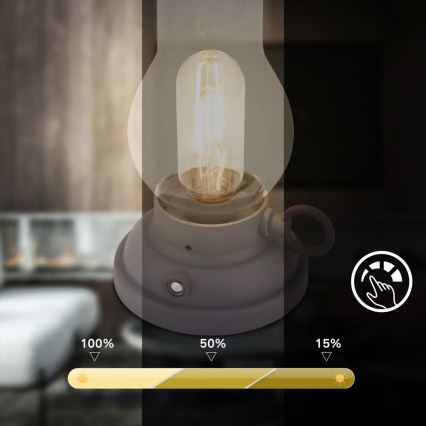 Brilo - Lámpara de mesa recargable LED regulable para exterior KANEA LED/1,5W/5V IP44 1200 mAh antracita