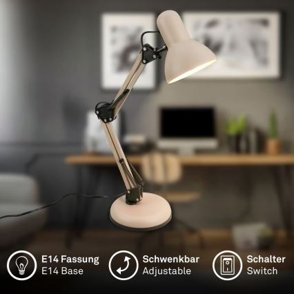 Brilo - Lámpara de mesa PIXA 1xE14/25W/230V beige