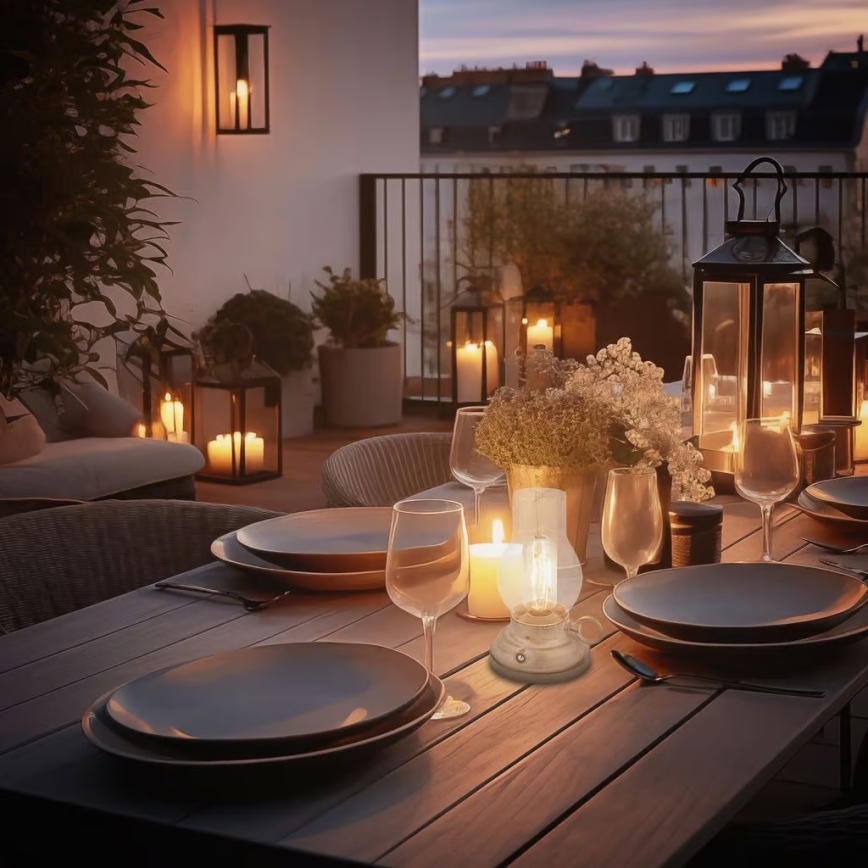 Brilo - Lámpara de mesa recargable LED regulable para exterior KANEA LED/1,5W/5V IP44 1200 mAh beige