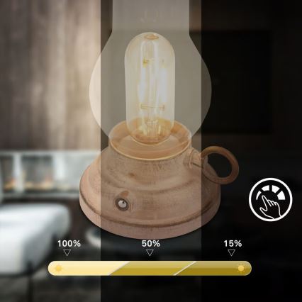 Brilo - Lámpara de mesa recargable LED regulable para exterior KANEA LED/1,5W/5V IP44 1200 mAh beige