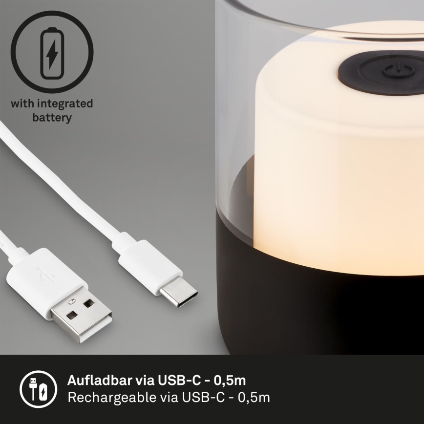 Brilo - Lámpara de mesa recargable y regulable LED para exterior LILET LED/2W/5V IP44