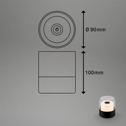 Brilo - Lámpara de mesa recargable y regulable LED para exterior LILET LED/2W/5V IP44