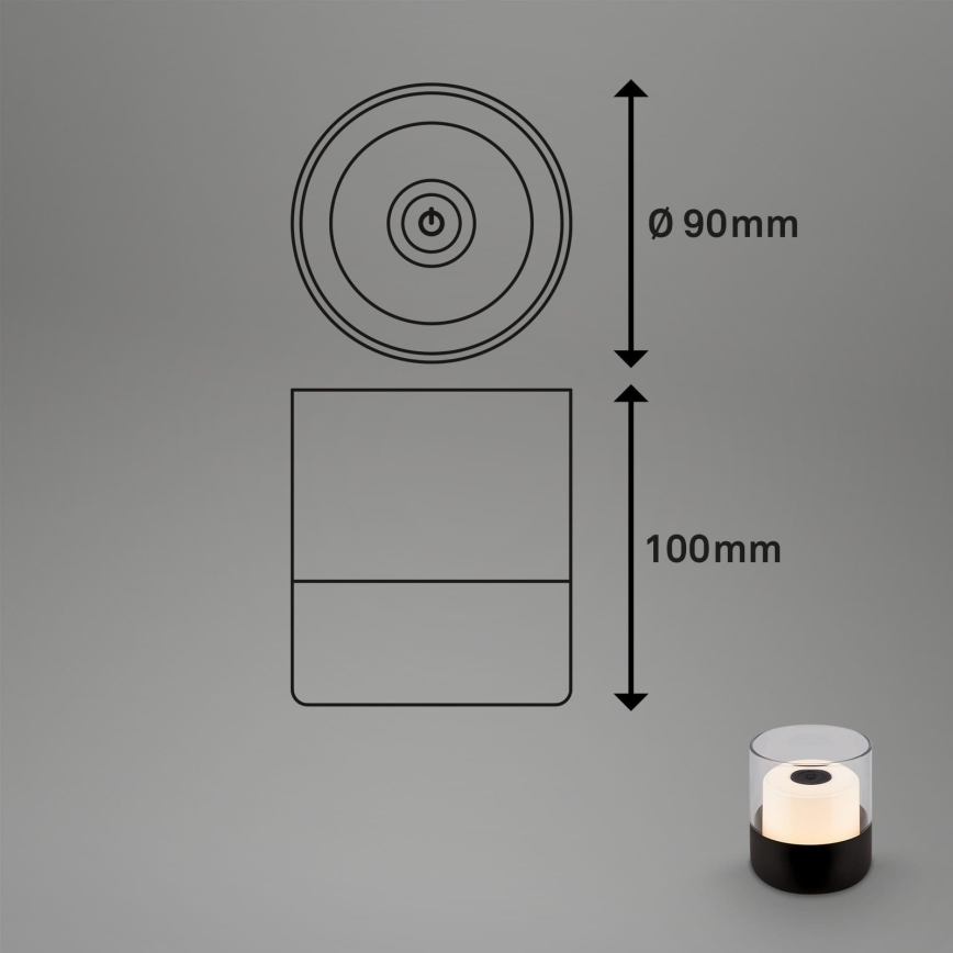 Brilo - Lámpara de mesa recargable y regulable LED para exterior LILET LED/2W/5V IP44