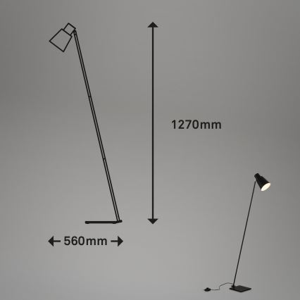Brilo - Lámpara de pie 1xE27/10W/230V negro