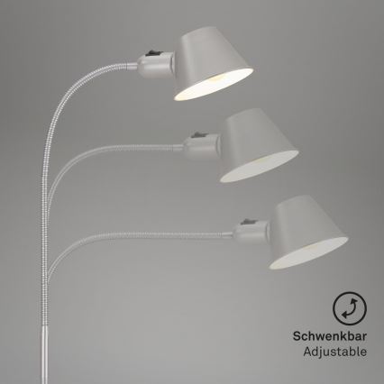 Brilo - Lámpara de pie flexible 1xE27/10W/230V plata