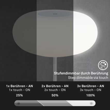 Brilo - Lámpara de sobremesa recargable LED regulable para exteriores OLANA LED/3W/5V IP44