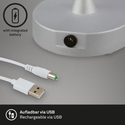Brilo - Lámpara de sobremesa recargable LED regulable para exteriores OLANA LED/3W/5V IP44