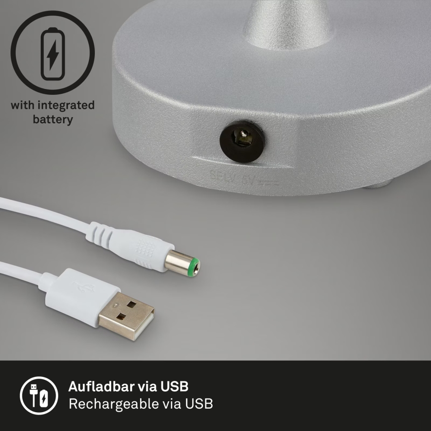 Brilo - Lámpara de sobremesa recargable LED regulable para exteriores OLANA LED/3W/5V IP44