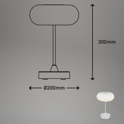 Brilo - Lámpara LED de mesa recargable y regulable para exterior OLANA LED/3W/5V 3300K IP44 2000 mAh
