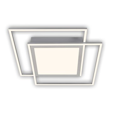 Brilo - Lámpara de techo LED 2xLED/16W/230V + LED/19W 51,5x51,5 cm cromo mate