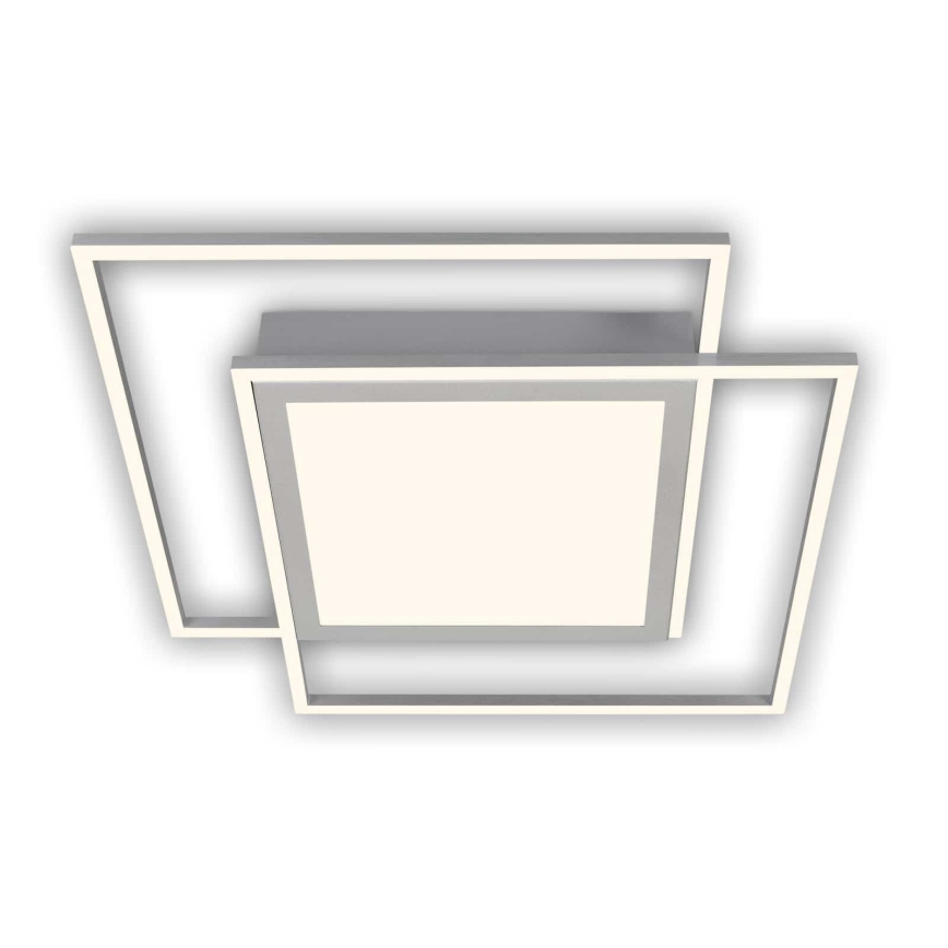 Brilo - Lámpara de techo LED 2xLED/16W/230V + LED/19W 51,5x51,5 cm cromo mate