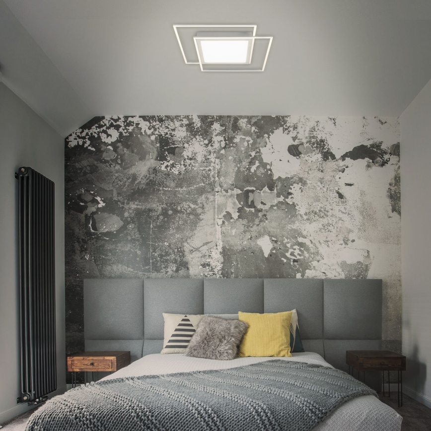 Brilo - Lámpara de techo LED 2xLED/16W/230V + LED/19W 51,5x51,5 cm cromo mate