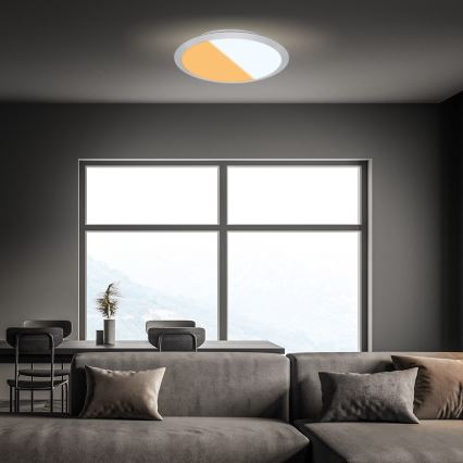 Brilo - Plafón LED para baño CTS LED/21W/230V 3000/4000K IP44 diámetro 37 cm cromo mate