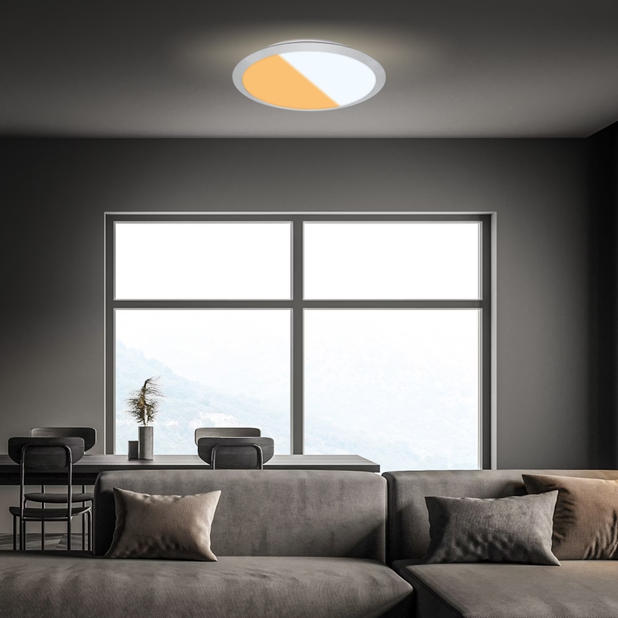 Brilo - Plafón LED para baño CTS LED/21W/230V 3000/4000K IP44 diámetro 37 cm cromo mate