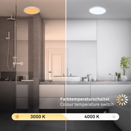 Brilo - Plafón LED para baño CTS LED/21W/230V 3000/4000K IP44 diámetro 37 cm cromo mate