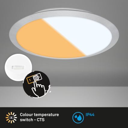 Brilo - Plafón LED para baño CTS LED/21W/230V 3000/4000K IP44 diámetro 37 cm cromo mate
