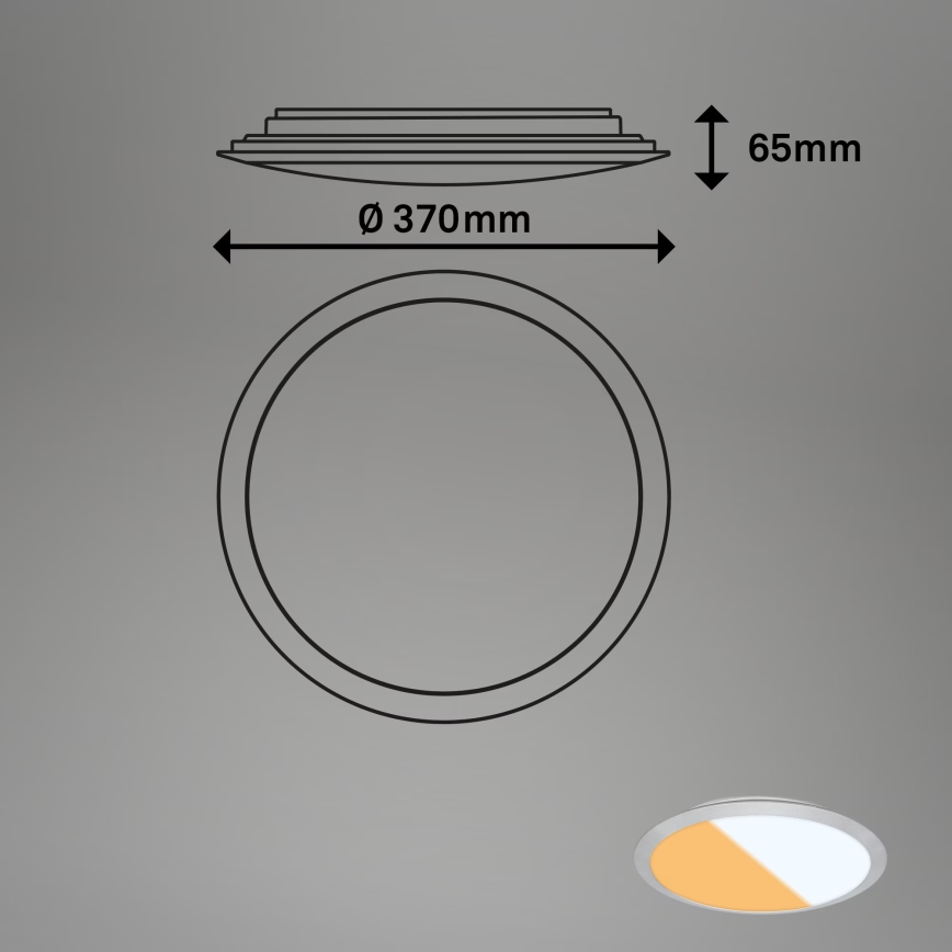 Brilo - Plafón LED para baño CTS LED/21W/230V 3000/4000K IP44 diámetro 37 cm cromo mate