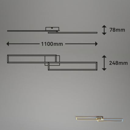 Brilo - Lámpara de techo LED regulable FRAME 2xLED/20W/230V 2700-5000K + control remoto