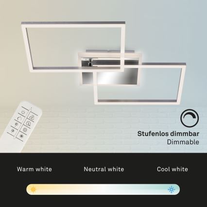 Brilo - Lámpara de techo LED regulable FRAME 2xLED/20W/230V 2700-6500K + control remoto