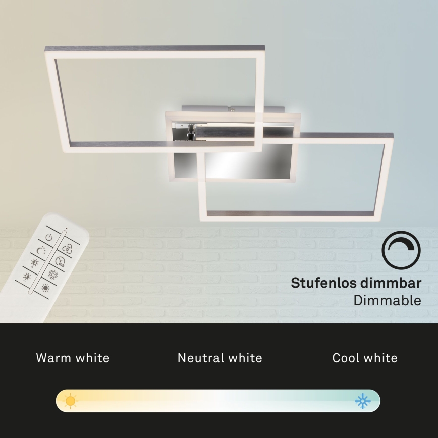 Brilo - Lámpara de techo LED regulable FRAME 2xLED/20W/230V 2700-6500K + control remoto