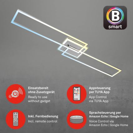 Brilo - Lámpara de techo LED regulable FRAME 2xLED/20W/230V 2700-6500K Wi-Fi Tuya + control remoto