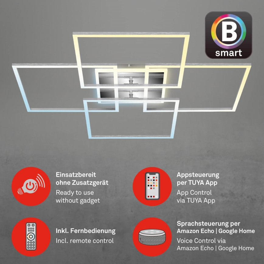 Brilo - Lámpara de techo LED regulable FRAME LED/50W/230V 2700-6500K Wi-Fi Tuya + control remoto