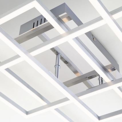 Brilo - Lámpara de techo LED regulable FRAME LED/51W/230V 2700-5000K cromo mate + control remoto