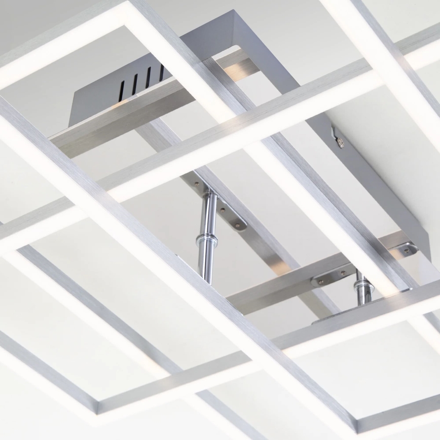 Brilo - Lámpara de techo LED regulable FRAME LED/51W/230V 2700-5000K cromo mate + control remoto