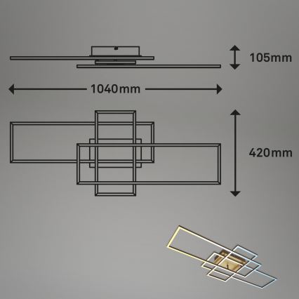 Brilo - Lámpara de techo LED regulable FRAME LED/51W/230V 2700-5000K marrón/dorado + control remoto