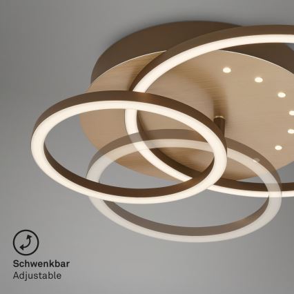 Brilo - Lámpara de techo LED regulable LED/26W/230V 3000K marrón