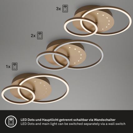 Brilo - Lámpara de techo LED regulable LED/26W/230V 3000K marrón