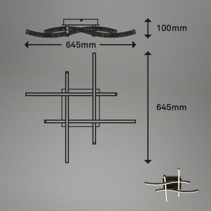 Brilo - Lámpara de techo LED REY 4xLED/6W/230V negro