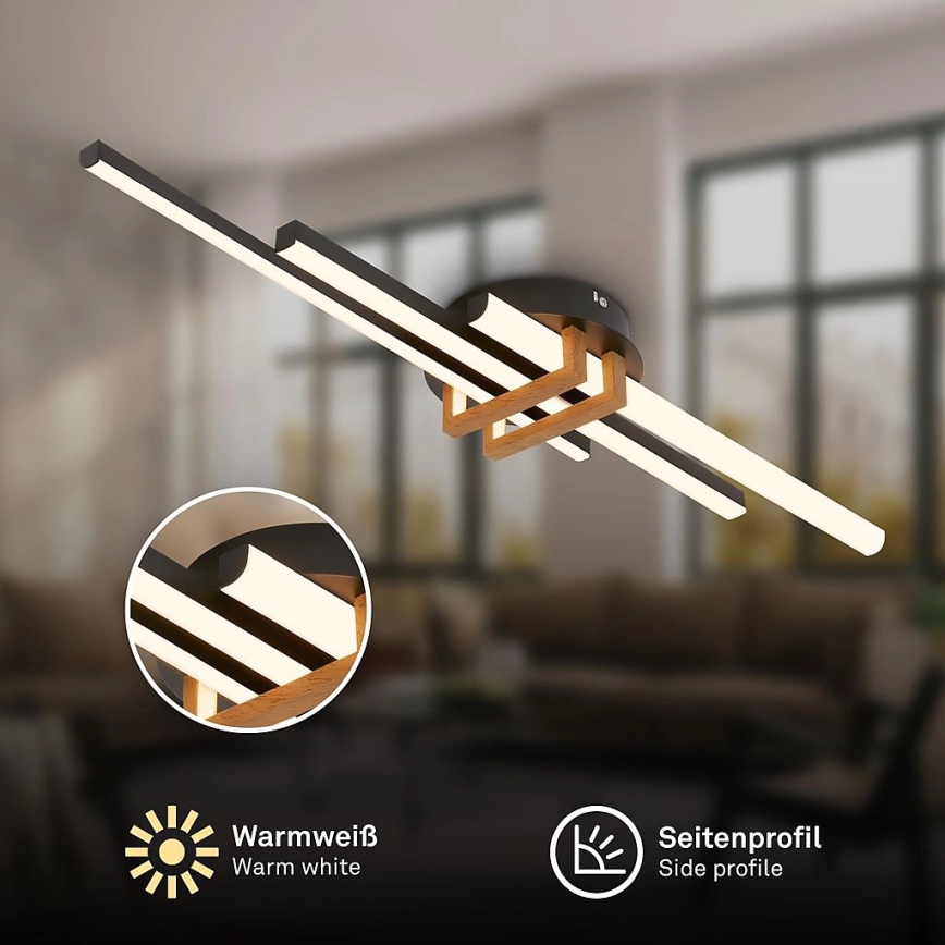 Brilo - Lámpara de techo LED TINKA LED/21W/230V 3000K negra