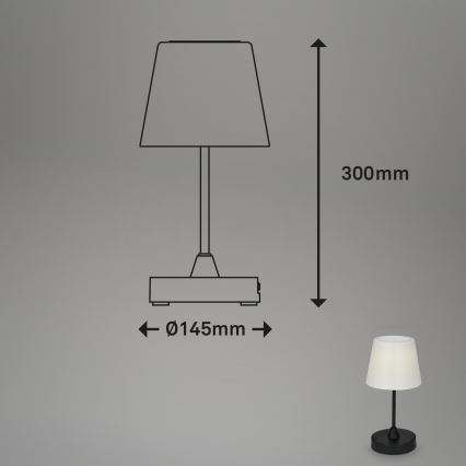 Brilo - Lámpara LED exterior recargable y regulable LED/3W/5V IP44 2000 mAh