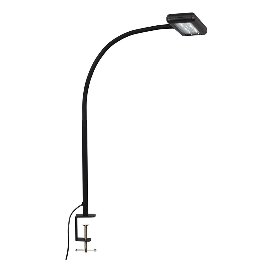 Brilo - LED Lámpara de mesa flexible con clip TRASNA LED/7,5W/230V negro