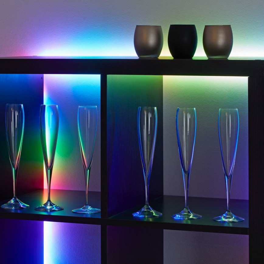 Brilo - LED RGB Tira regulable 6,6m LED/6W/USB + control remoto